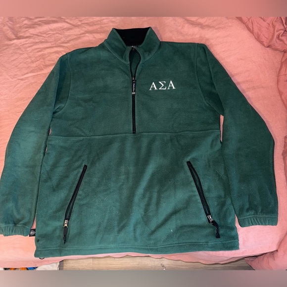 Alpha Sigma Alpha Charles Rivers Adirondack Pullover Fleece Quarter Zip - Picture 1 of 2